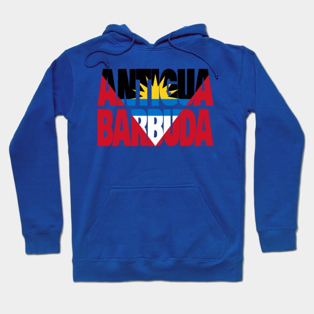 Antigua & Barbuda flag stencil Hoodie by Kuni Art